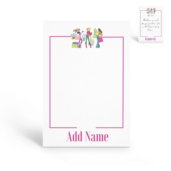 Glam Shopping Girls Thank You Note Cards for Online Resellers - Picture 1 of 5